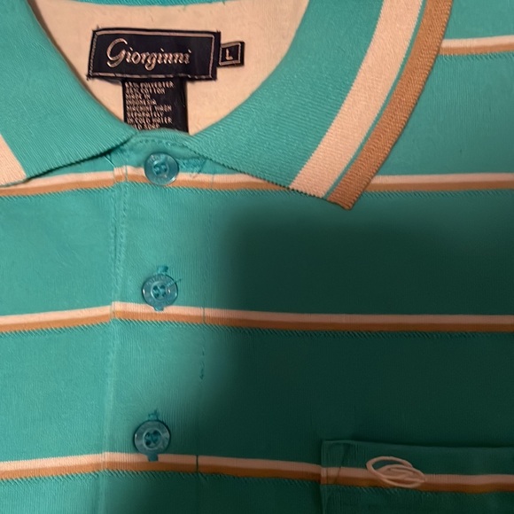 Georgini teal off white and gold polo nwot - Picture 2 of 2